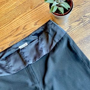 Black Dress Straight Leg Pants with Silk-Like Waist Band. Size: 8
